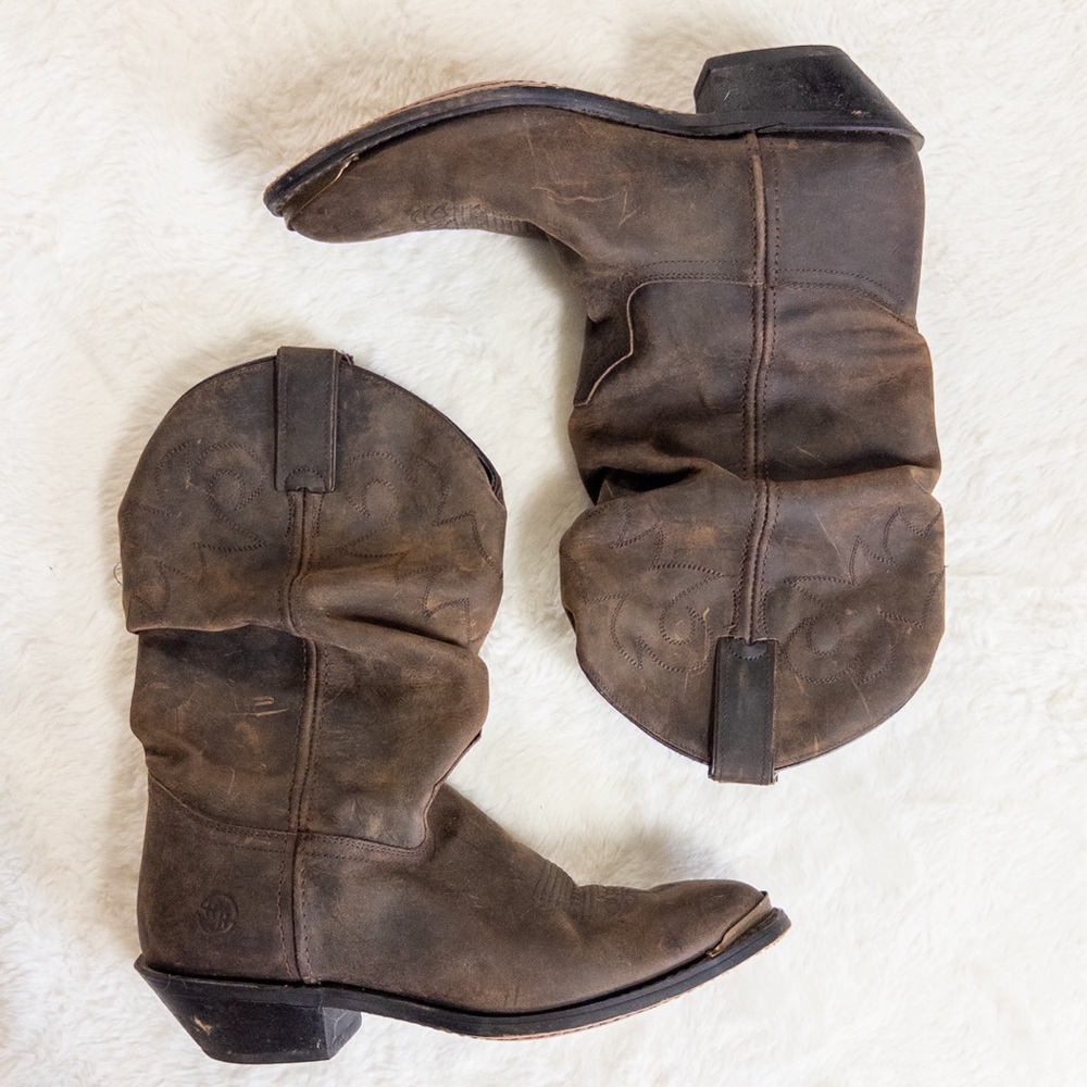 Double H Brown Leather Cowboy Boots - Picture 10 of 10
